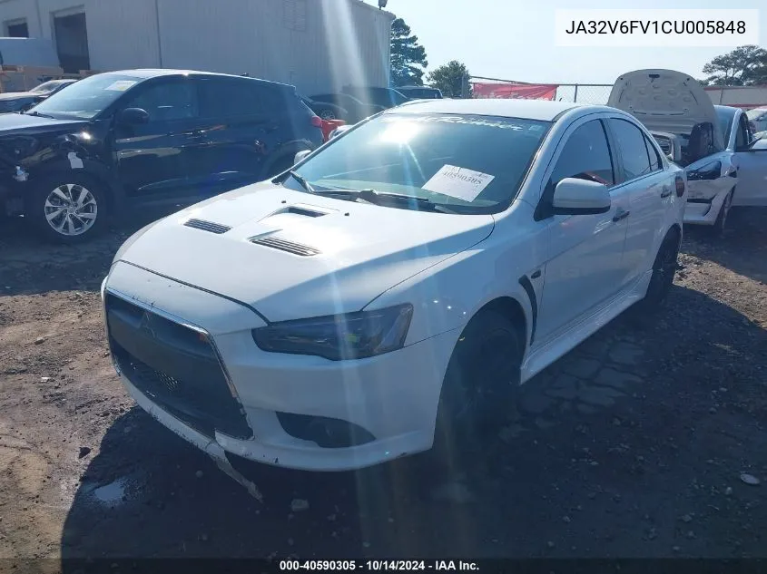 2012 Mitsubishi Lancer Ralliart VIN: JA32V6FV1CU005848 Lot: 40590305