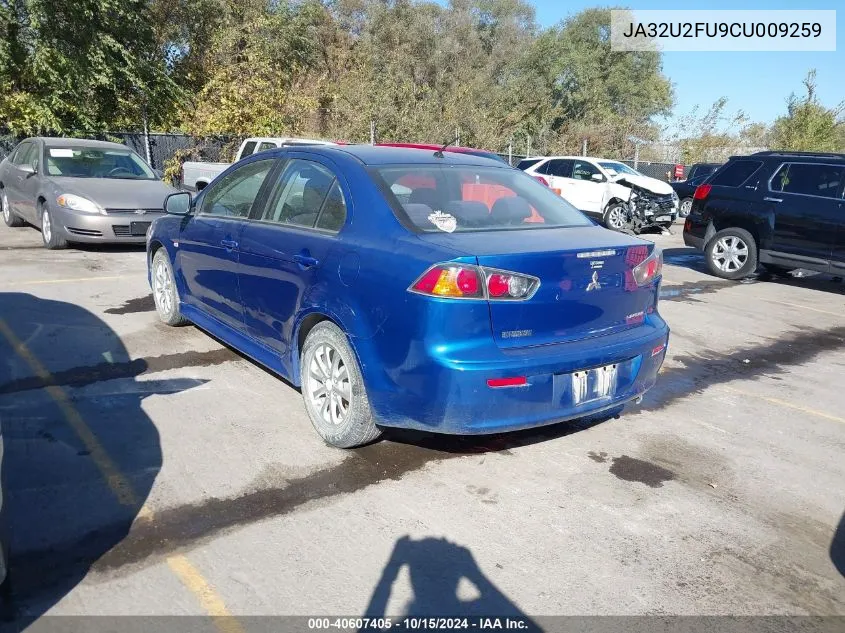 2012 Mitsubishi Lancer Es VIN: JA32U2FU9CU009259 Lot: 40607405