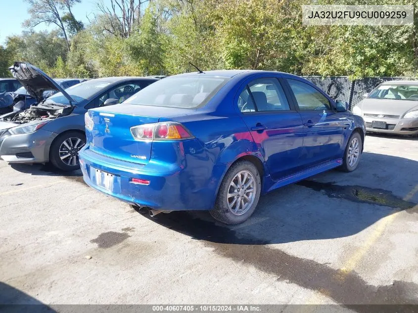 2012 Mitsubishi Lancer Es VIN: JA32U2FU9CU009259 Lot: 40607405