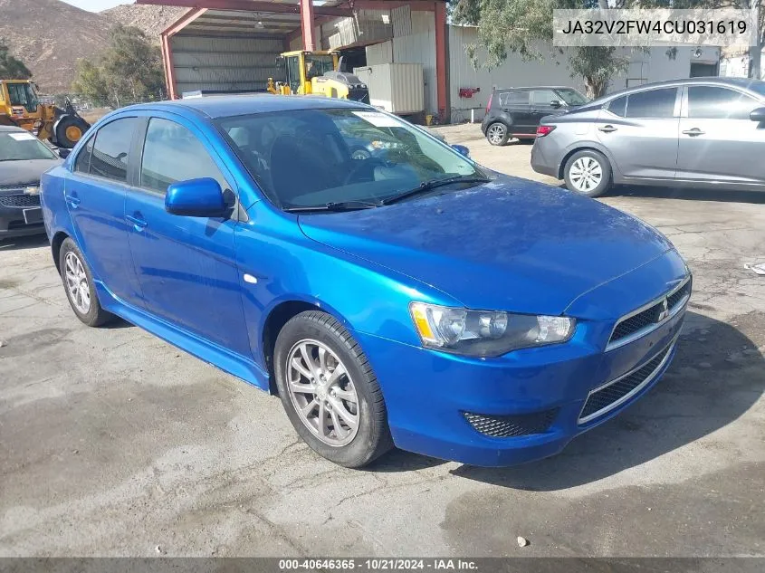 2012 Mitsubishi Lancer Se VIN: JA32V2FW4CU031619 Lot: 40646365