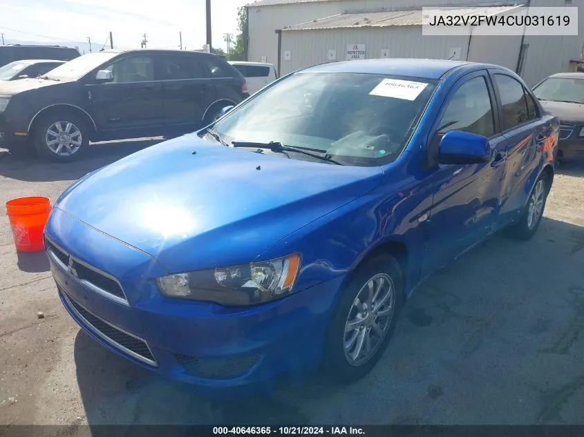 2012 Mitsubishi Lancer Se VIN: JA32V2FW4CU031619 Lot: 40646365