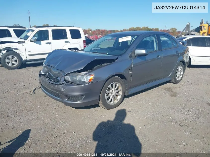 2012 Mitsubishi Lancer Se VIN: JA32V2FW7CU014314 Lot: 40651261