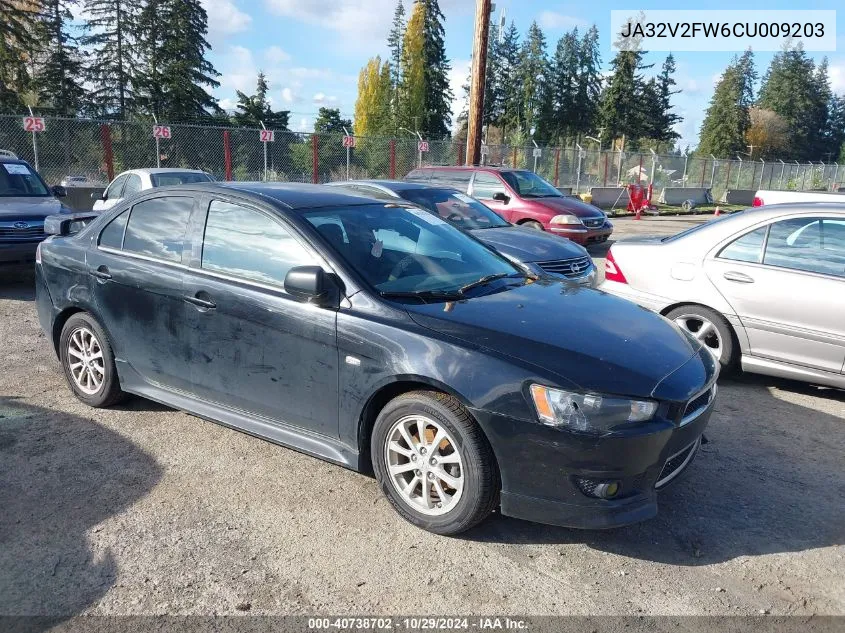 2012 Mitsubishi Lancer Se VIN: JA32V2FW6CU009203 Lot: 40738702