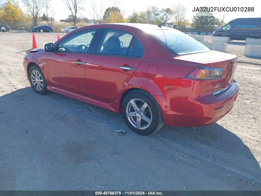 2012 Mitsubishi Lancer Es VIN: JA32U2FUXCU010288 Lot: 40766379