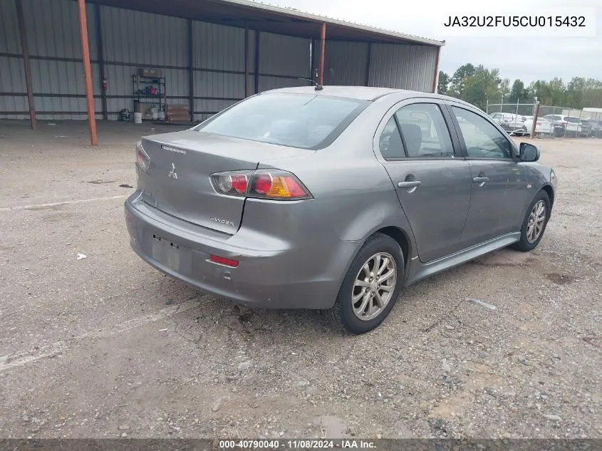 2012 Mitsubishi Lancer Es VIN: JA32U2FU5CU015432 Lot: 40790040