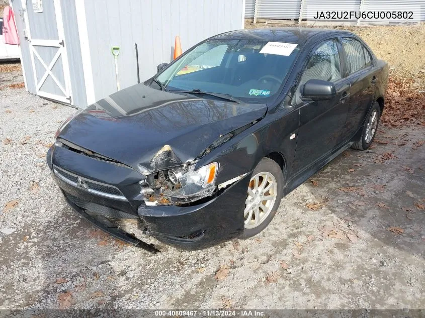 2012 Mitsubishi Lancer Es VIN: JA32U2FU6CU005802 Lot: 40809467