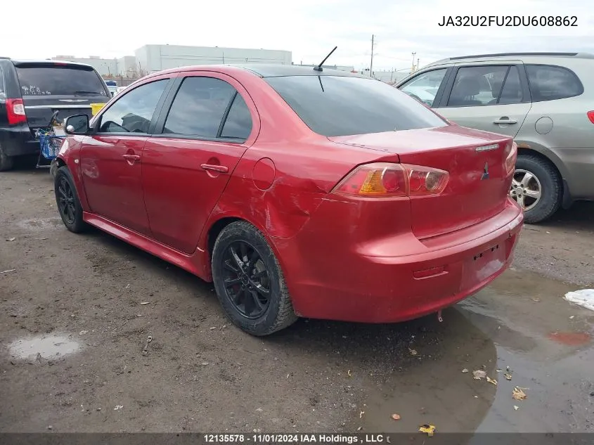 2013 Mitsubishi Lancer VIN: JA32U2FU2DU608862 Lot: 12135578