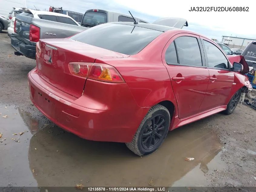 2013 Mitsubishi Lancer VIN: JA32U2FU2DU608862 Lot: 12135578