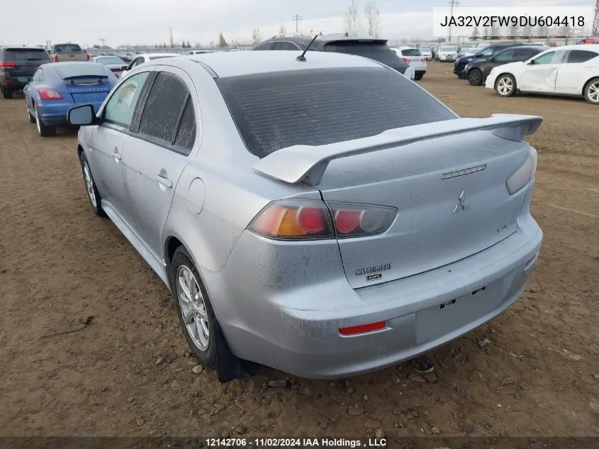 2013 Mitsubishi Lancer VIN: JA32V2FW9DU604418 Lot: 12142706