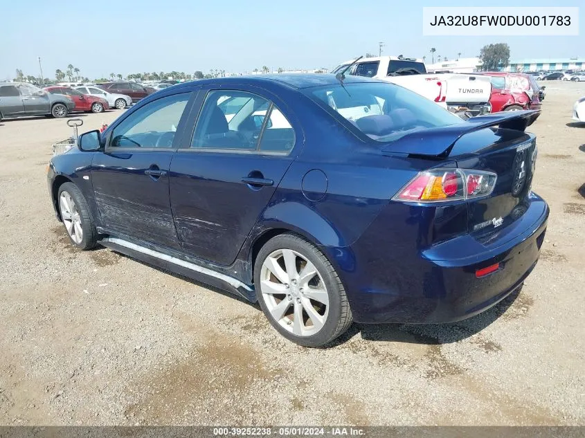 2013 Mitsubishi Lancer Gt VIN: JA32U8FW0DU001783 Lot: 39252238