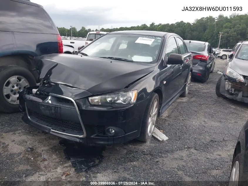 2013 Mitsubishi Lancer Sportback Gt VIN: JA32X8HW6DU011593 Lot: 39966936