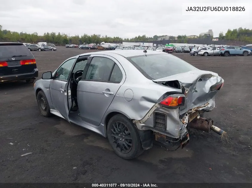 2013 Mitsubishi Lancer Es/Es Sport VIN: JA32U2FU6DU018826 Lot: 40311077