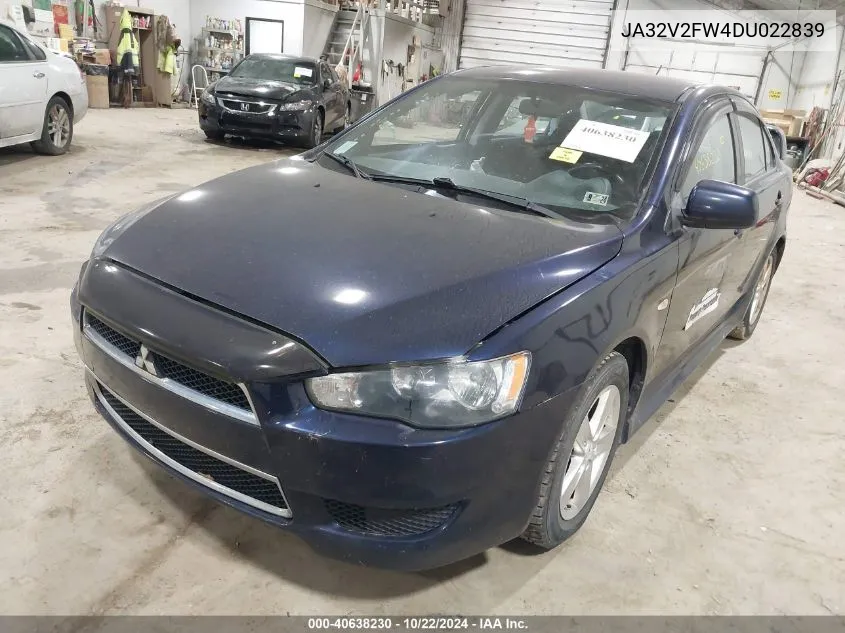 2013 Mitsubishi Lancer Se VIN: JA32V2FW4DU022839 Lot: 40638230