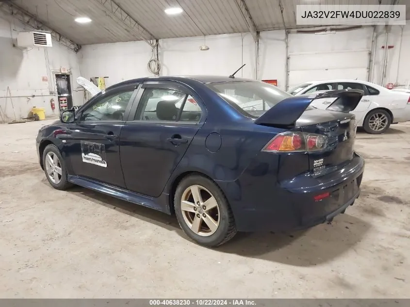 2013 Mitsubishi Lancer Se VIN: JA32V2FW4DU022839 Lot: 40638230