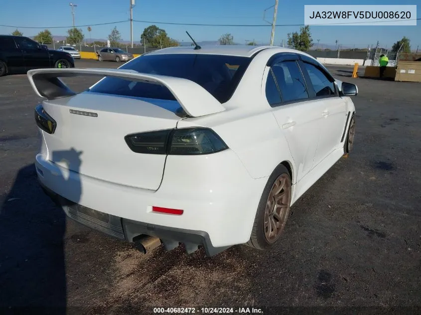 2013 Mitsubishi Lancer Evolution Gsr VIN: JA32W8FV5DU008620 Lot: 40682472