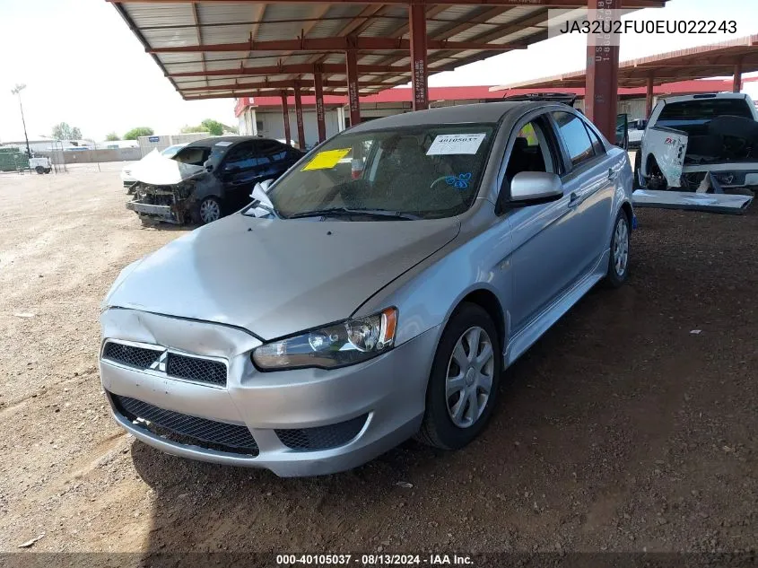 2014 Mitsubishi Lancer Es VIN: JA32U2FU0EU022243 Lot: 40105037