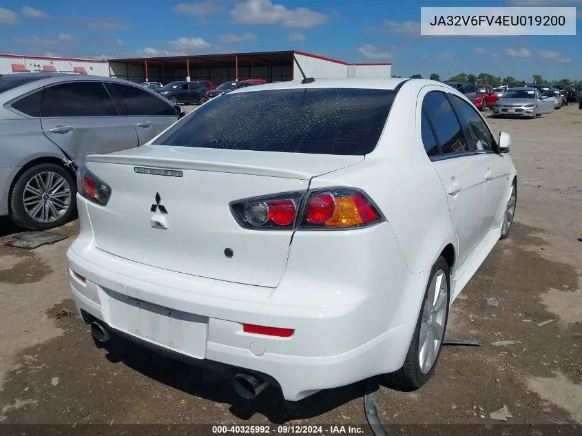 2014 Mitsubishi Lancer Ralliart VIN: JA32V6FV4EU019200 Lot: 40325992