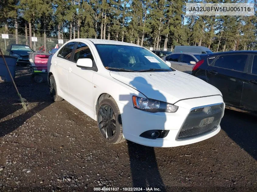 2014 Mitsubishi Lancer Gt VIN: JA32U8FW6EU006116 Lot: 40651837