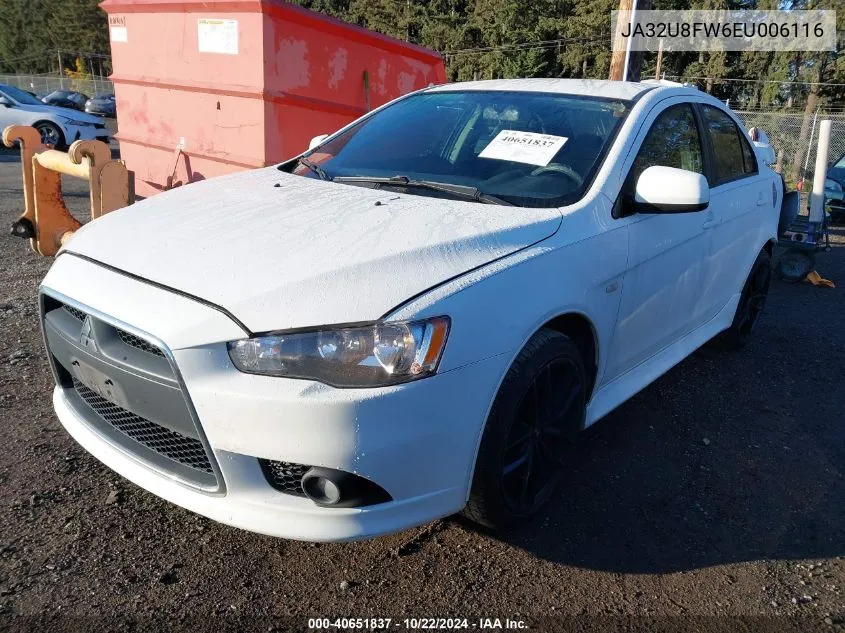 2014 Mitsubishi Lancer Gt VIN: JA32U8FW6EU006116 Lot: 40651837