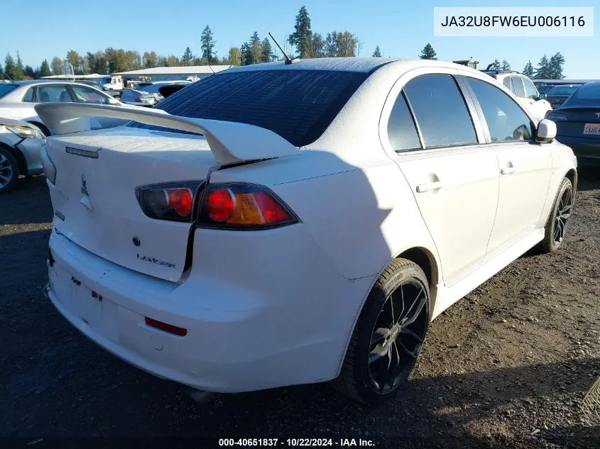 2014 Mitsubishi Lancer Gt VIN: JA32U8FW6EU006116 Lot: 40651837