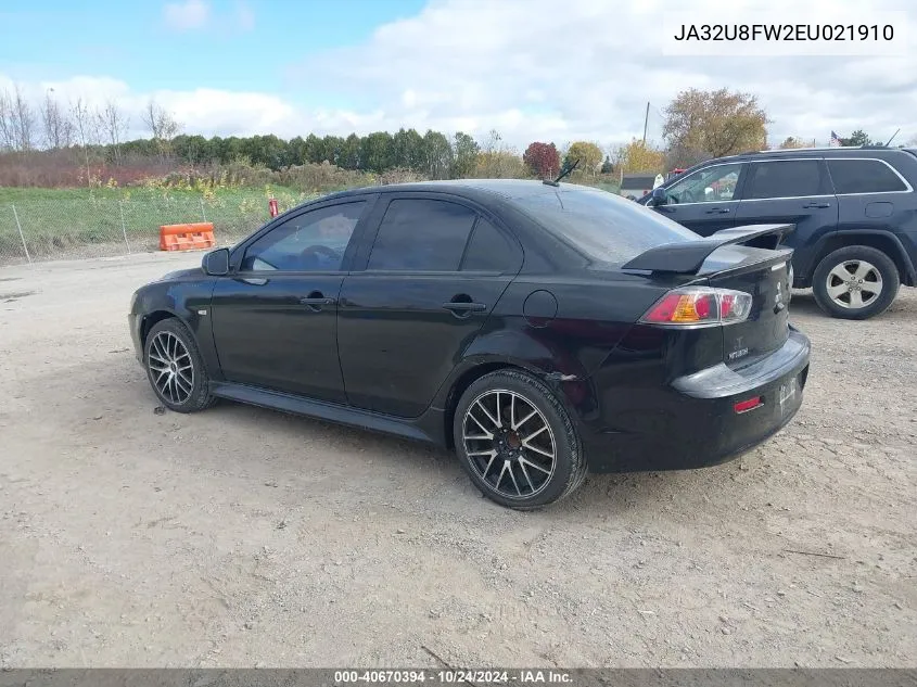 2014 Mitsubishi Lancer Gt VIN: JA32U8FW2EU021910 Lot: 40670394