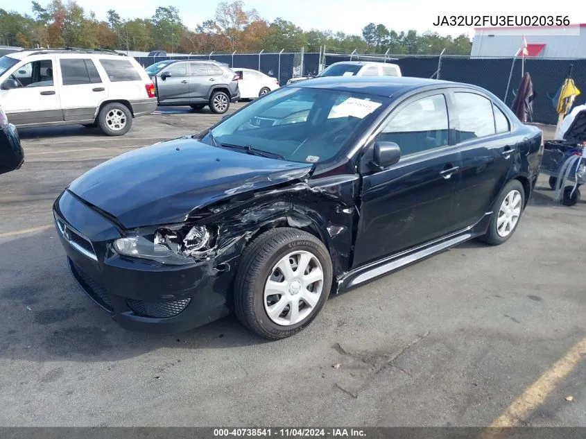 2014 Mitsubishi Lancer Es VIN: JA32U2FU3EU020356 Lot: 40738541