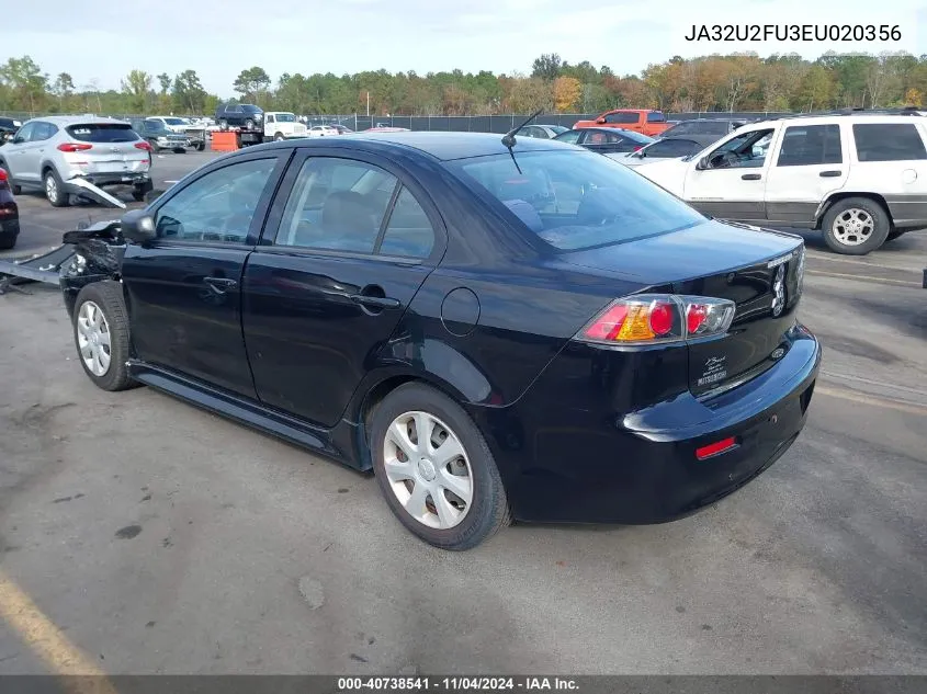 2014 Mitsubishi Lancer Es VIN: JA32U2FU3EU020356 Lot: 40738541