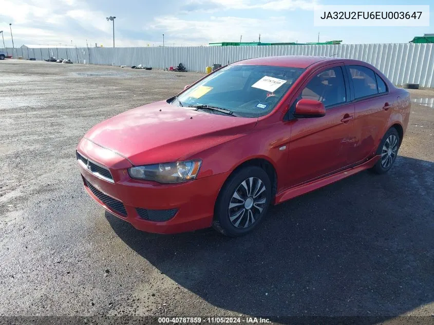 2014 Mitsubishi Lancer Es VIN: JA32U2FU6EU003647 Lot: 40787859