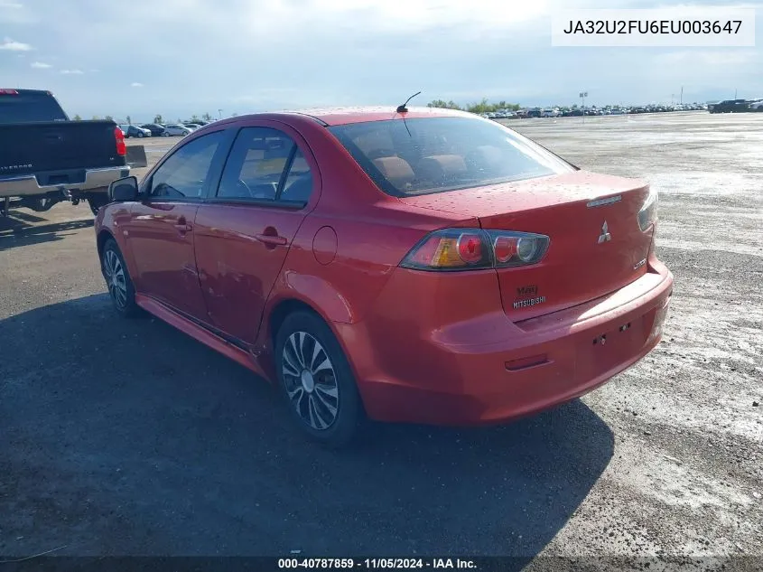 2014 Mitsubishi Lancer Es VIN: JA32U2FU6EU003647 Lot: 40787859