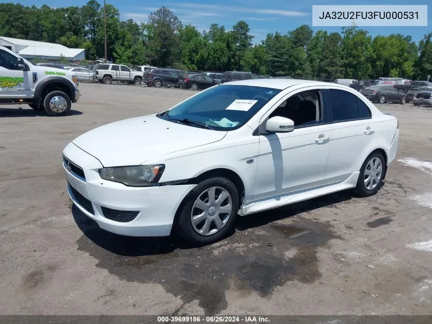 2015 Mitsubishi Lancer Es VIN: JA32U2FU3FU000531 Lot: 39699186