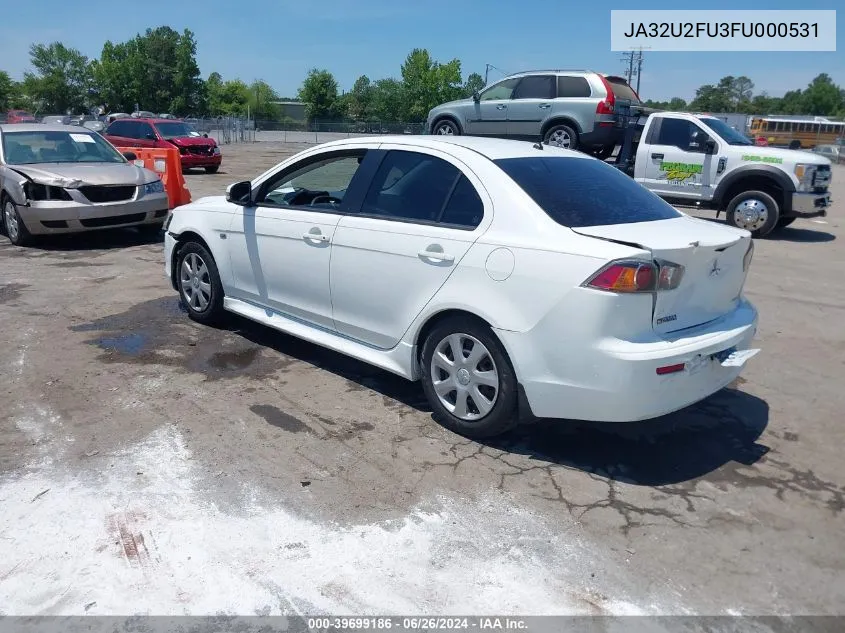 2015 Mitsubishi Lancer Es VIN: JA32U2FU3FU000531 Lot: 39699186