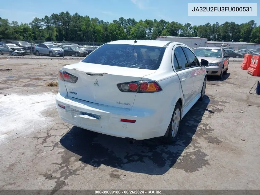 2015 Mitsubishi Lancer Es VIN: JA32U2FU3FU000531 Lot: 39699186