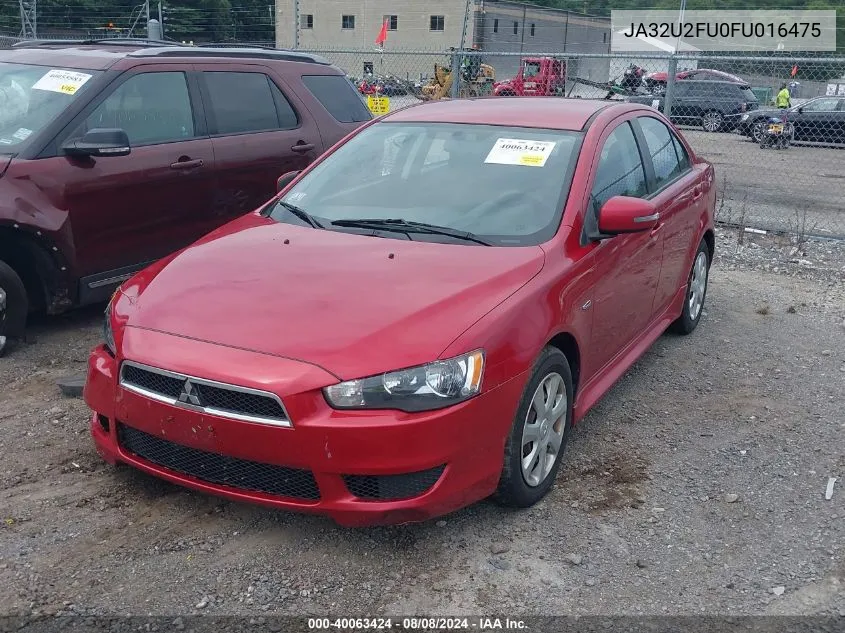 2015 Mitsubishi Lancer Es VIN: JA32U2FU0FU016475 Lot: 40063424