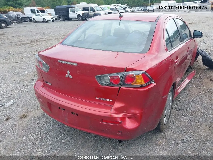 2015 Mitsubishi Lancer Es VIN: JA32U2FU0FU016475 Lot: 40063424