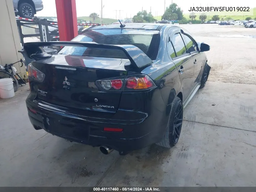 2015 Mitsubishi Lancer Gt VIN: JA32U8FW5FU019022 Lot: 40117460