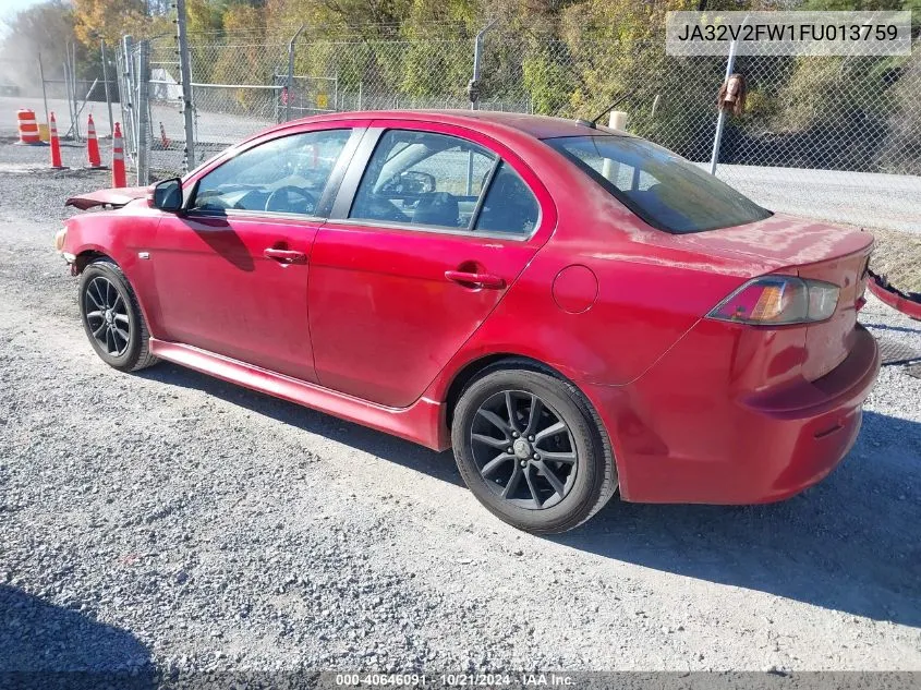 2015 Mitsubishi Lancer Se VIN: JA32V2FW1FU013759 Lot: 40646091