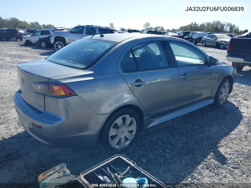 JA32U2FU6FU006839 2015 Mitsubishi Lancer Es