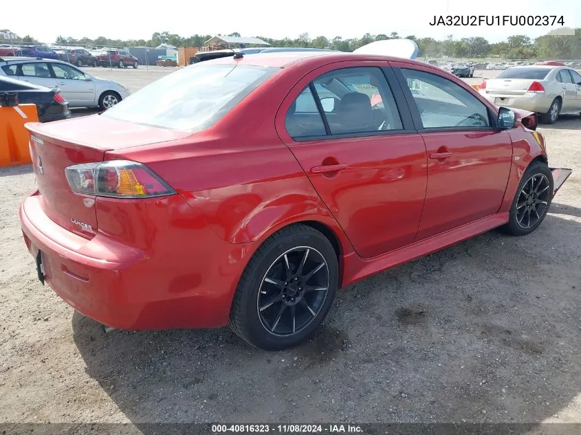 2015 Mitsubishi Lancer Es VIN: JA32U2FU1FU002374 Lot: 40816323