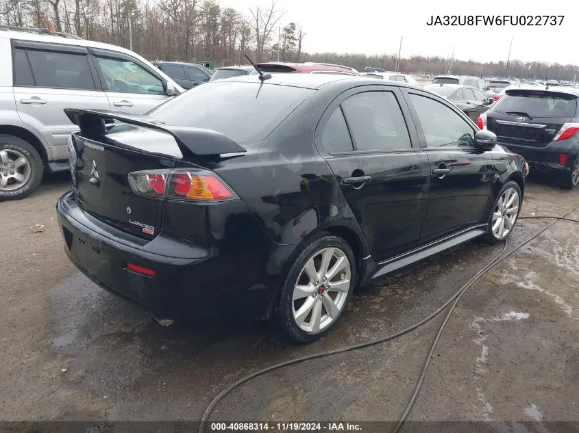 2015 Mitsubishi Lancer Gt VIN: JA32U8FW6FU022737 Lot: 40868314