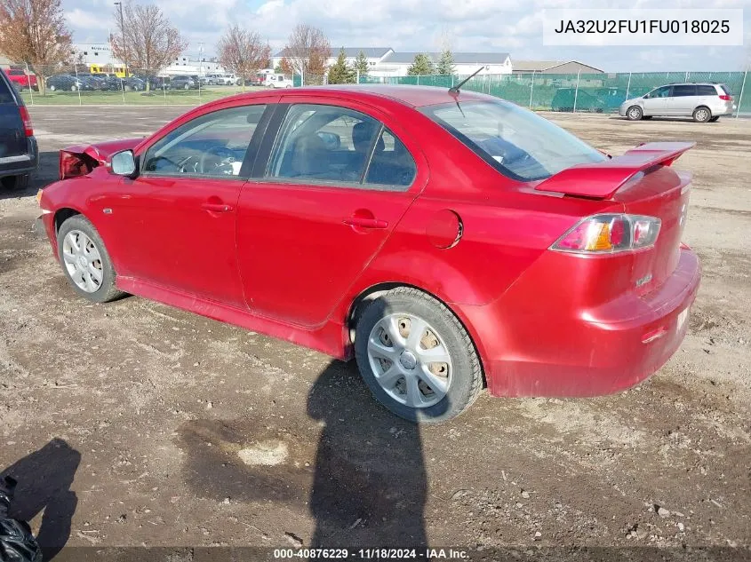 2015 Mitsubishi Lancer Es VIN: JA32U2FU1FU018025 Lot: 40876229