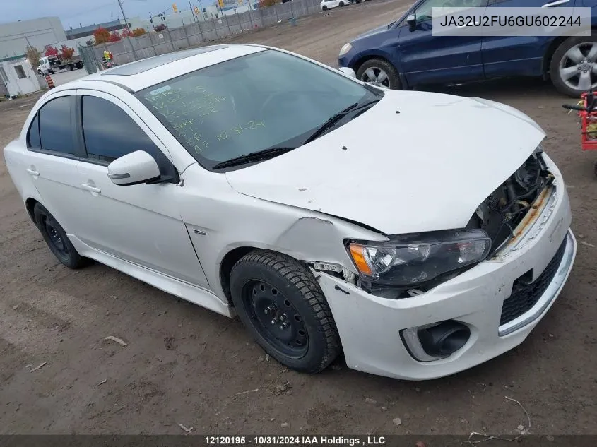 2016 Mitsubishi Lancer VIN: JA32U2FU6GU602244 Lot: 12120195