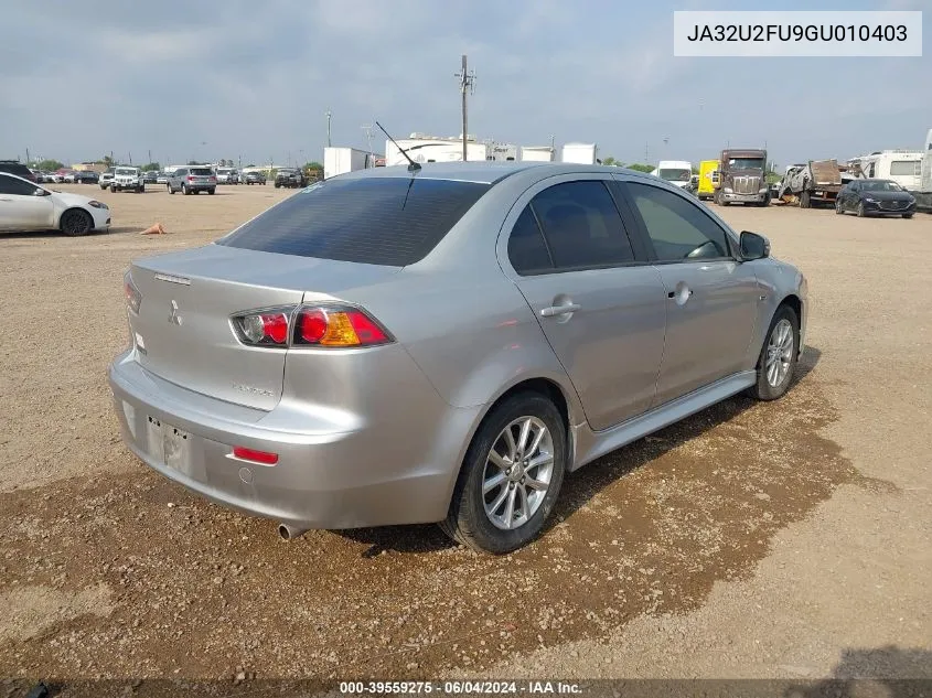 JA32U2FU9GU010403 2016 Mitsubishi Lancer Es