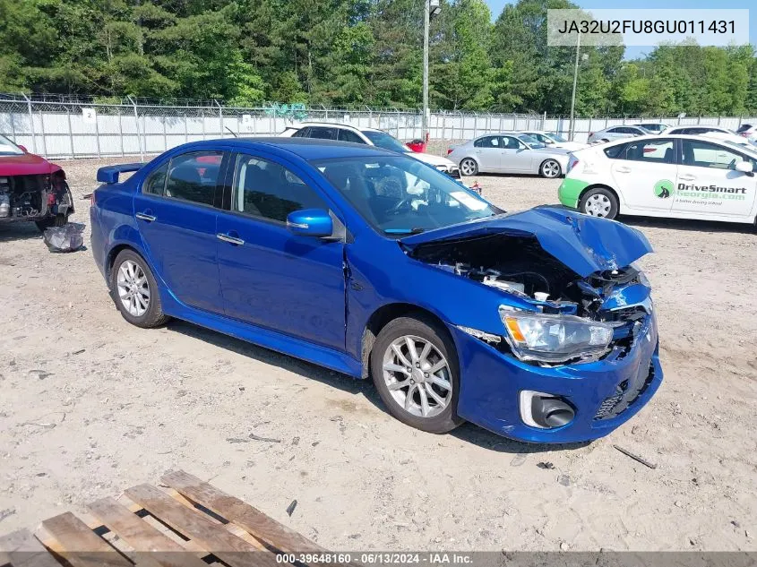 2016 Mitsubishi Lancer Es VIN: JA32U2FU8GU011431 Lot: 39648160