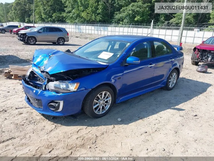 2016 Mitsubishi Lancer Es VIN: JA32U2FU8GU011431 Lot: 39648160