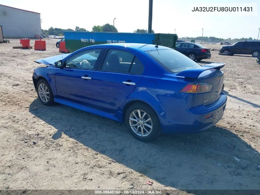 2016 Mitsubishi Lancer Es VIN: JA32U2FU8GU011431 Lot: 39648160