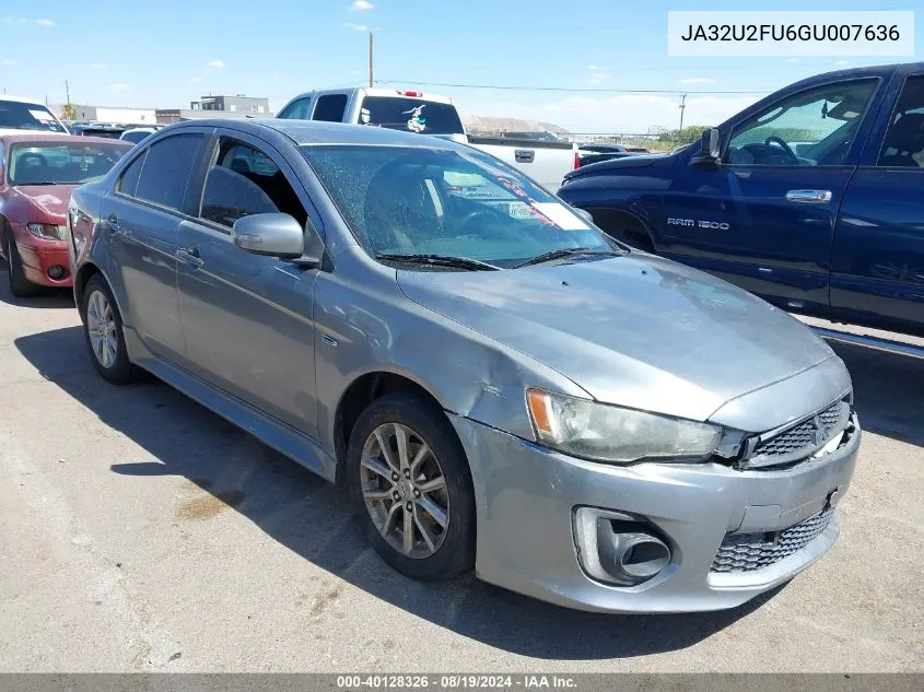 2016 Mitsubishi Lancer Es VIN: JA32U2FU6GU007636 Lot: 40128326