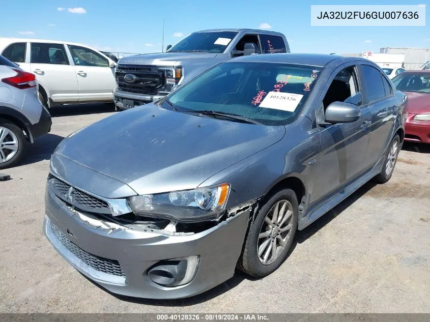 2016 Mitsubishi Lancer Es VIN: JA32U2FU6GU007636 Lot: 40128326