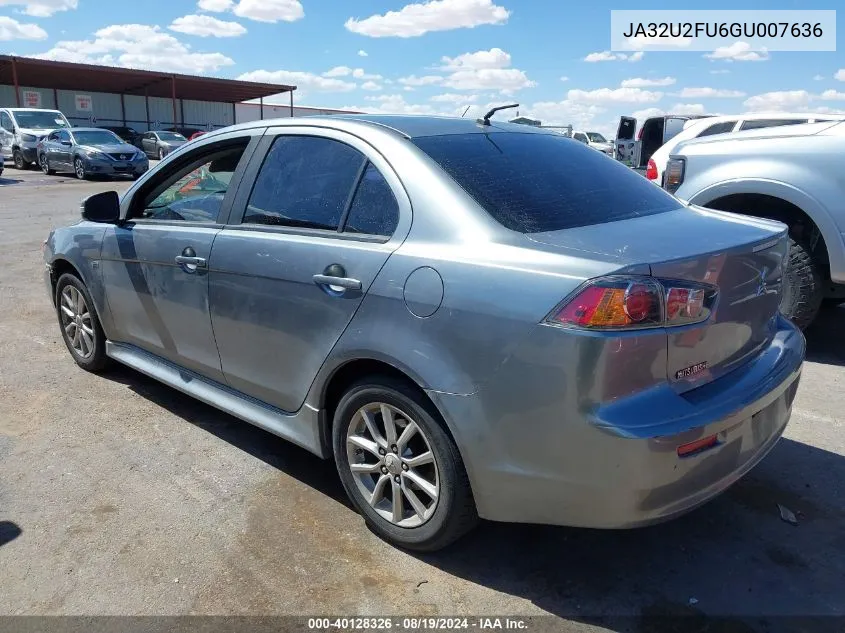 2016 Mitsubishi Lancer Es VIN: JA32U2FU6GU007636 Lot: 40128326