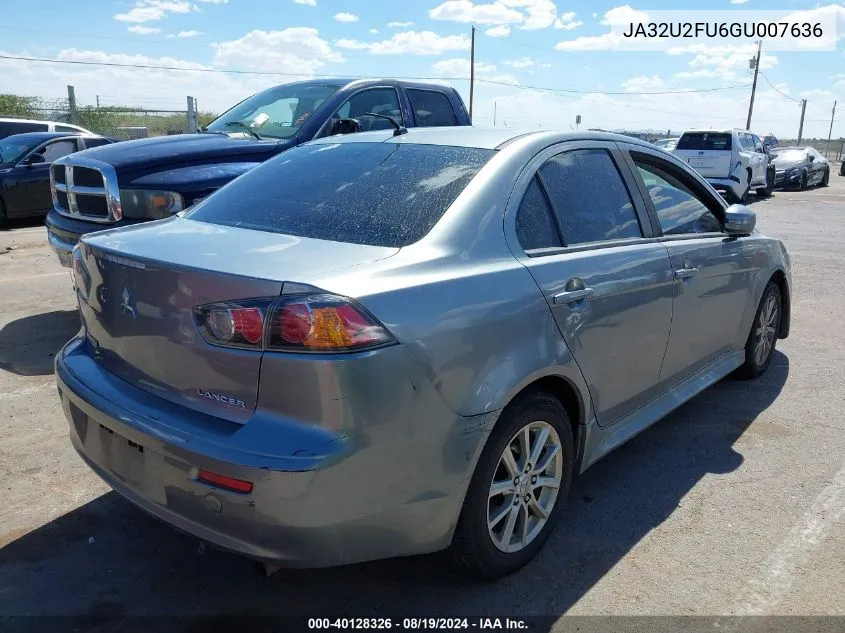 2016 Mitsubishi Lancer Es VIN: JA32U2FU6GU007636 Lot: 40128326