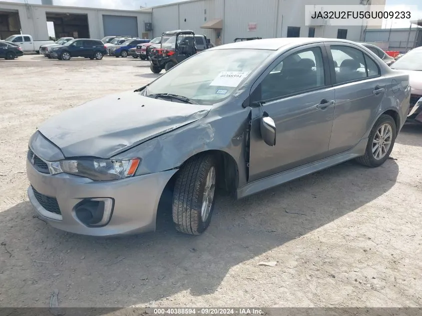 2016 Mitsubishi Lancer Es VIN: JA32U2FU5GU009233 Lot: 40388594